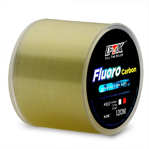 FTK 120M Invisible Fishing Line Speckle Fluorocarbon Coating Fishing Line 0.20Mm-0.50Mm 4.13LB-34.32LB Super Strong Spotted Line