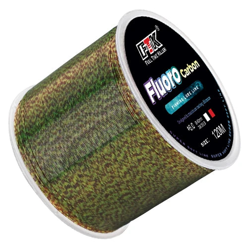 FTK 120M Invisible Fishing Line Speckle Fluorocarbon Coating Fishing Line 0.20Mm-0.50Mm 4.13LB-34.32LB Super Strong Spotted Line