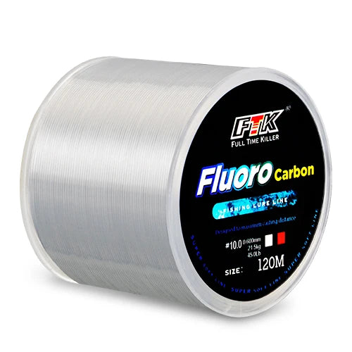FTK 120M Invisible Fishing Line Speckle Fluorocarbon Coating Fishing Line 0.20Mm-0.50Mm 4.13LB-34.32LB Super Strong Spotted Line