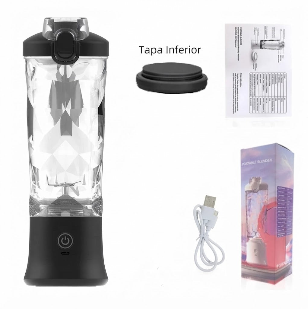 Nueva Copa Licuadora Portátil 4000mAh 600ML Cuchilla de 10 Hojas Motor Potente Mini Licuadora para Batidos y Smoothies para Exteriores